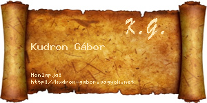 Kudron Gábor névjegykártya