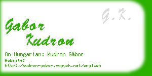 gabor kudron business card
