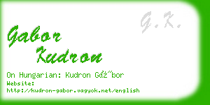 gabor kudron business card
